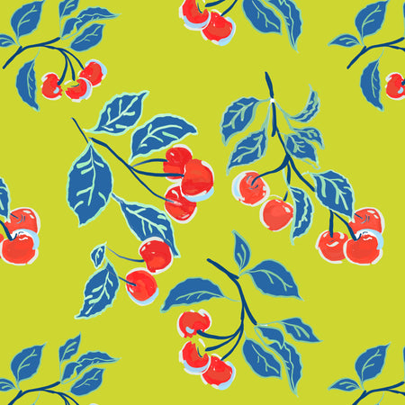 Citron Cherries Jubilee Fabric