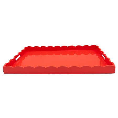 Coral Lacquered Island Tray, Large