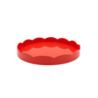 Coral Round Lacquered Tray, Medium