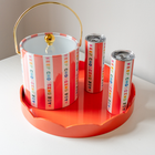 Coral Round Lacquered Tray, Medium
