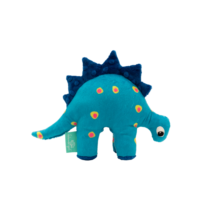 Dino Baby Lovey in Turquoise Dots and Blue Fin