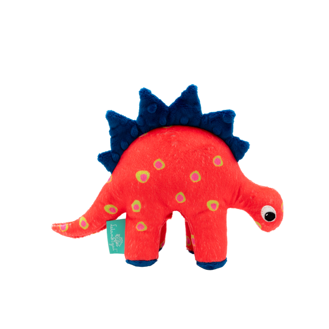 Dino Baby Lovey in Watermelon Dots and Blue Fin