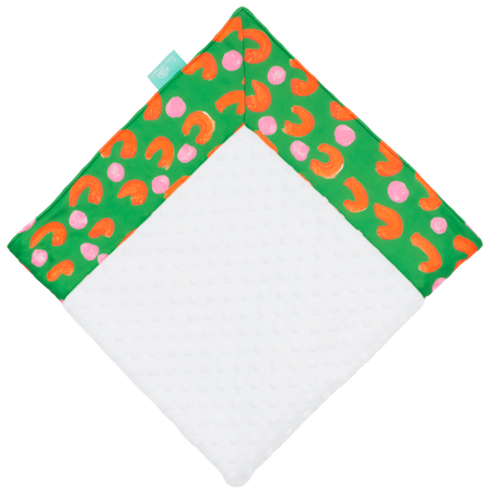 Emerald French Dots with White Minky Baby Blankie