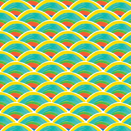 White Orange Over The Moon Fabric