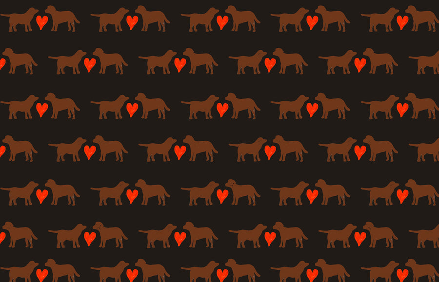 Mink with Hearts Puppy Love Fabric