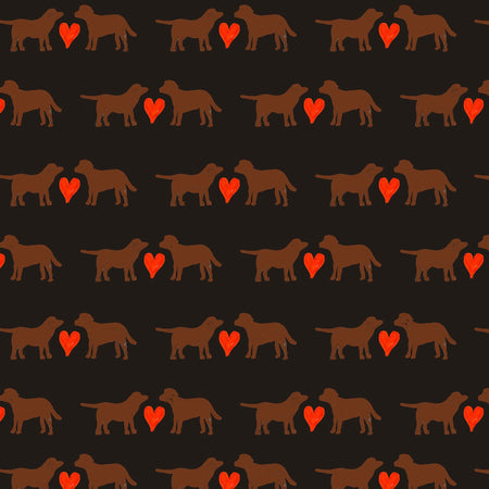 Mink with Hearts Puppy Love Fabric