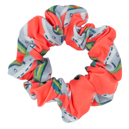 Geranium Tug Lattice Scrunchie