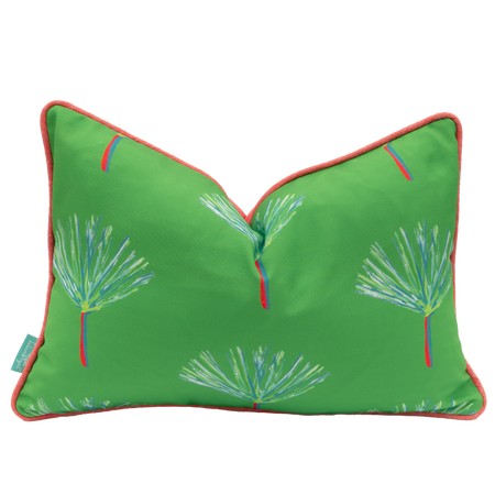 Leaf Pine Bow/Salmon Welt and Back Indoor Lumbar  Pillow