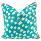 Matisse Together Velvet/Salmon Welting Square Pillow