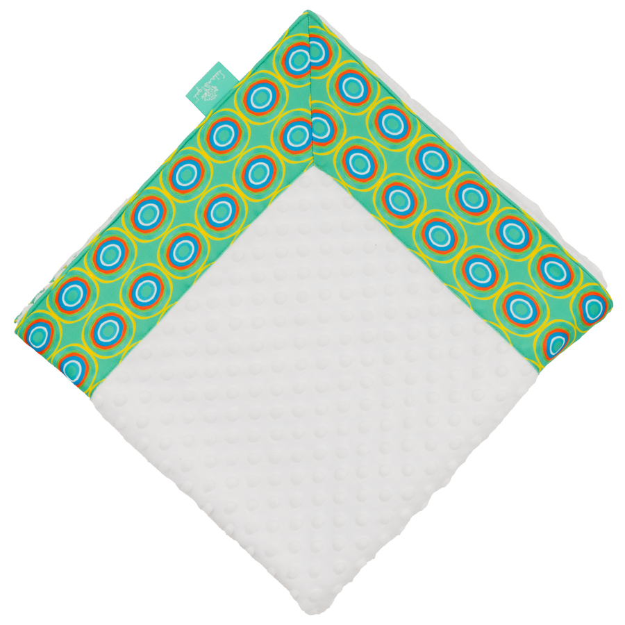 Milk Glass Doodlebug with White Minky Baby Blankie