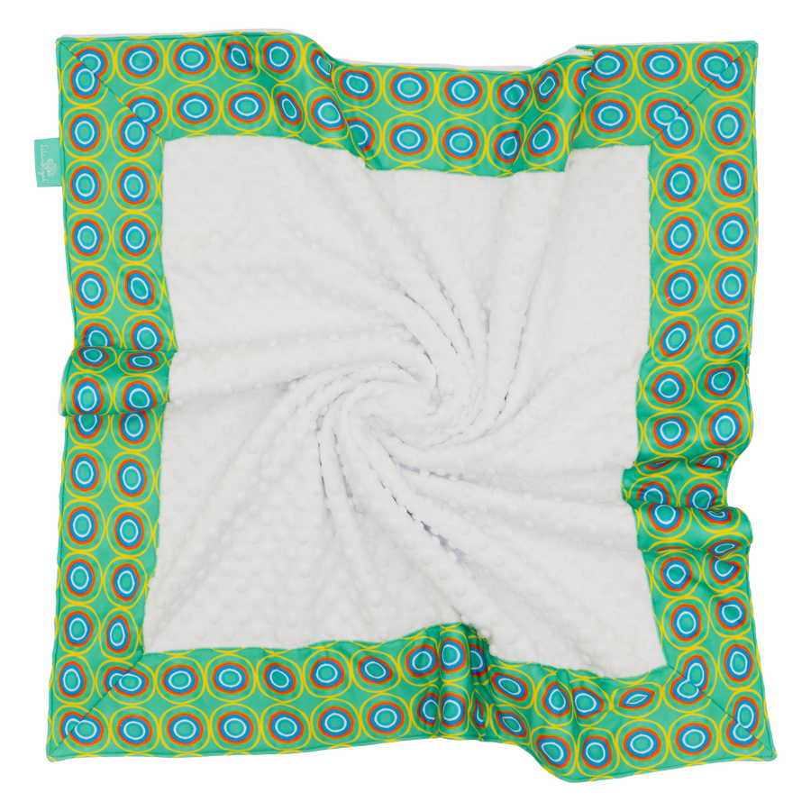 Milk Glass Doodlebug with White Minky Baby Blankie