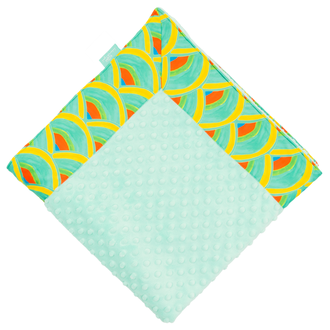 Milk Glass Over The Moon with Opal Minky Baby Blankie