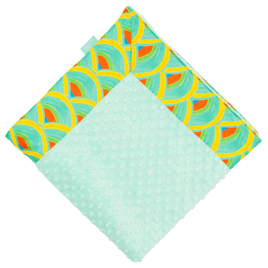 Milk Glass Over The Moon with Opal Minky Baby Blankie