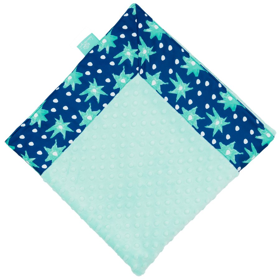 Navy Starshine with Opal Minky Baby Blankie