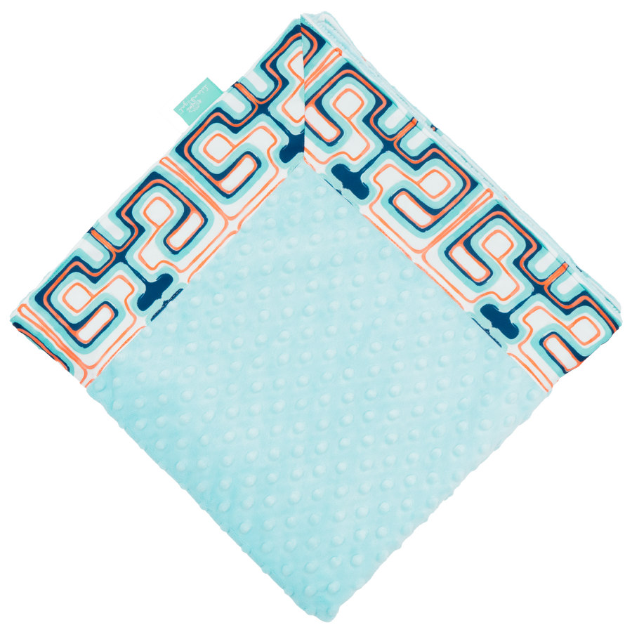 Navy This Way with Saltwater Minky Baby Blankie