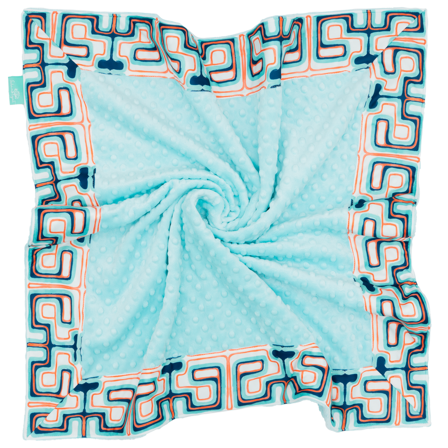 Navy This Way with Saltwater Minky Baby Blankie