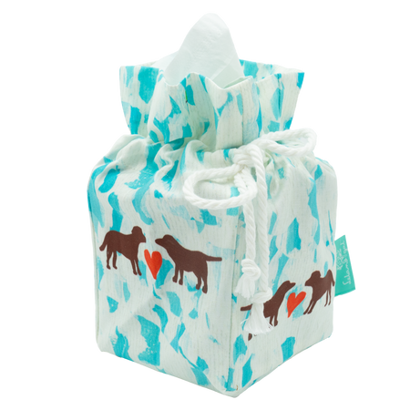 Open Water Chocolate Puppy Love Tissue Box Holder