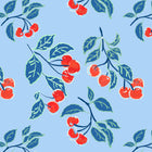 Powder Blue Cherries Jubilee Fabric