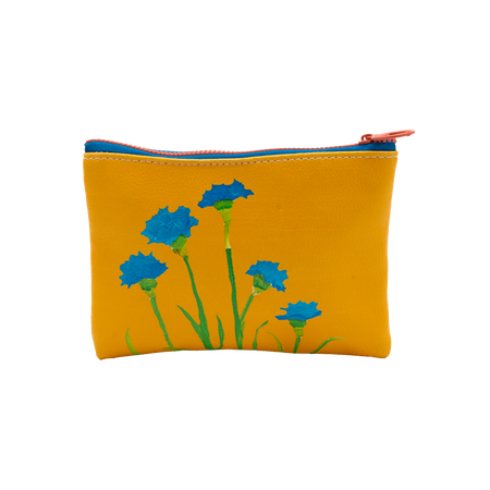 Saffron Bachelor Buttons Moon Pouch Bag