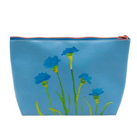 Sky Bachelor Buttons Moon Ditty Bag