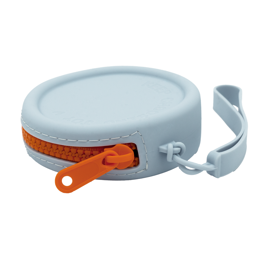 Sky/Orange Mini Wristlet Silicone Round Bag