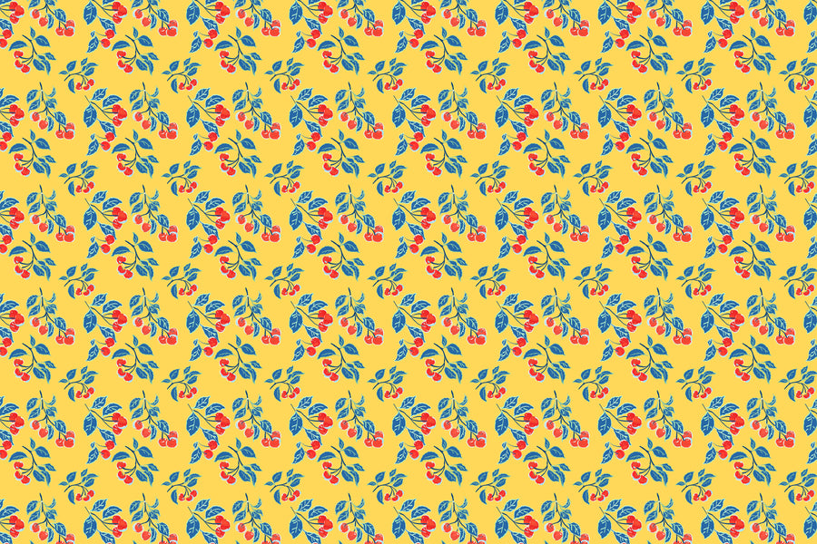 Soft Yellow Cherries Jubilee Fabric