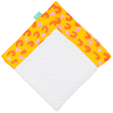 Sunshine French Dots with White Minky Baby Blankie