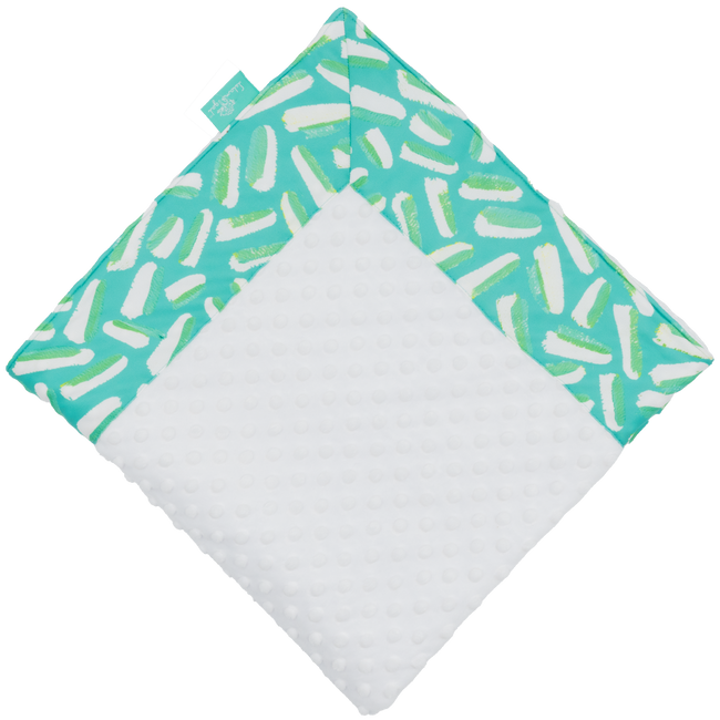 Turquoise Zesty with White Minky Baby Blankie