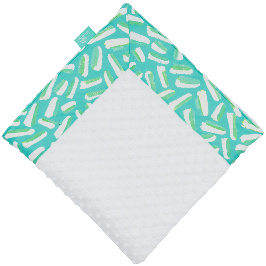 Turquoise Zesty with White Minky Baby Blankie