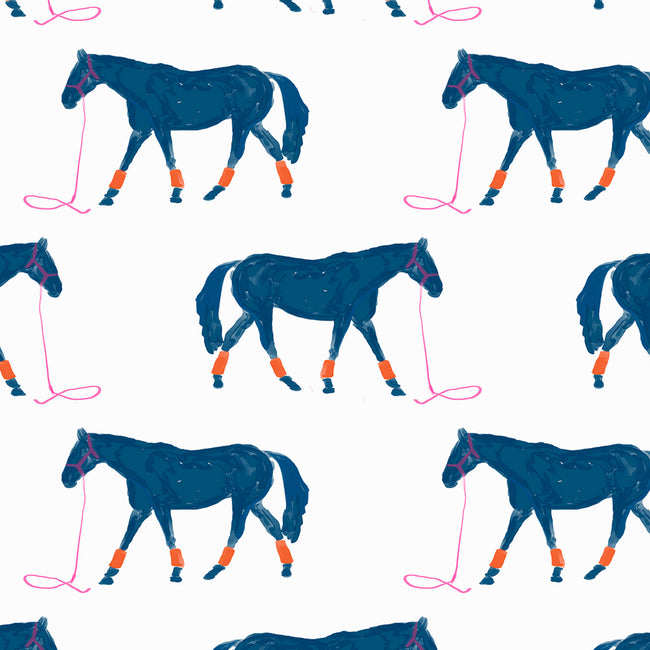 White Big Blue Fabric