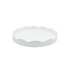 White Round Lacquered Tray, Medium