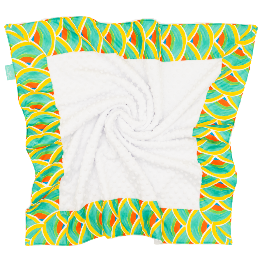White Over The Moon with White Minky Baby Blankie