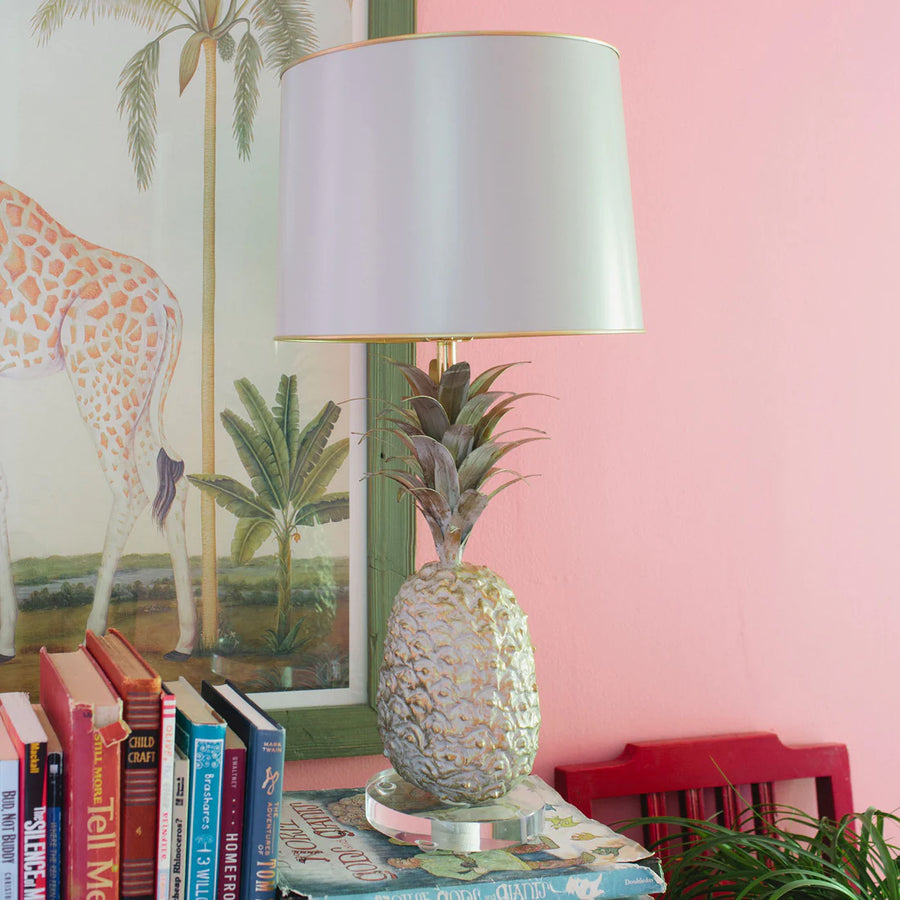 White Pineapple Lamp Stray Dog