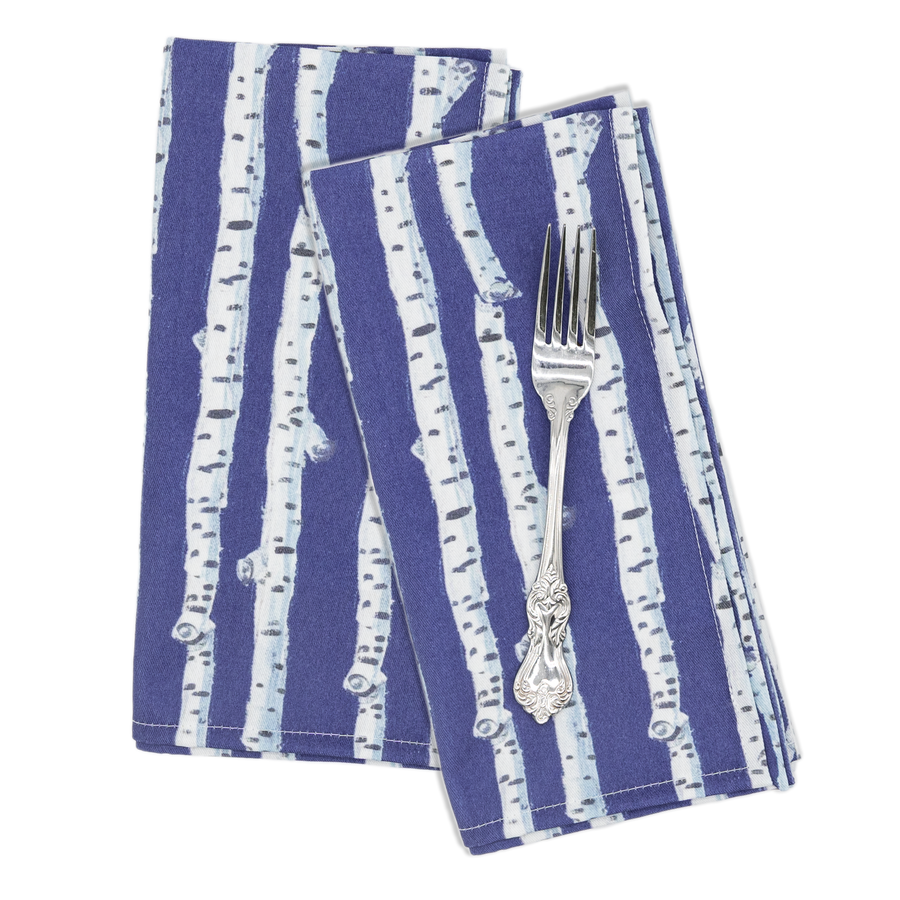 Navy Birch Stripe Cloth Napkins