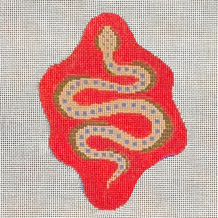 Red Petite Snake Needlepoint