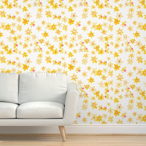 White Daffodil Disco Wallpaper