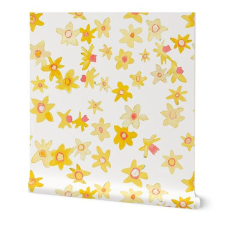 White Daffodil Disco Wallpaper