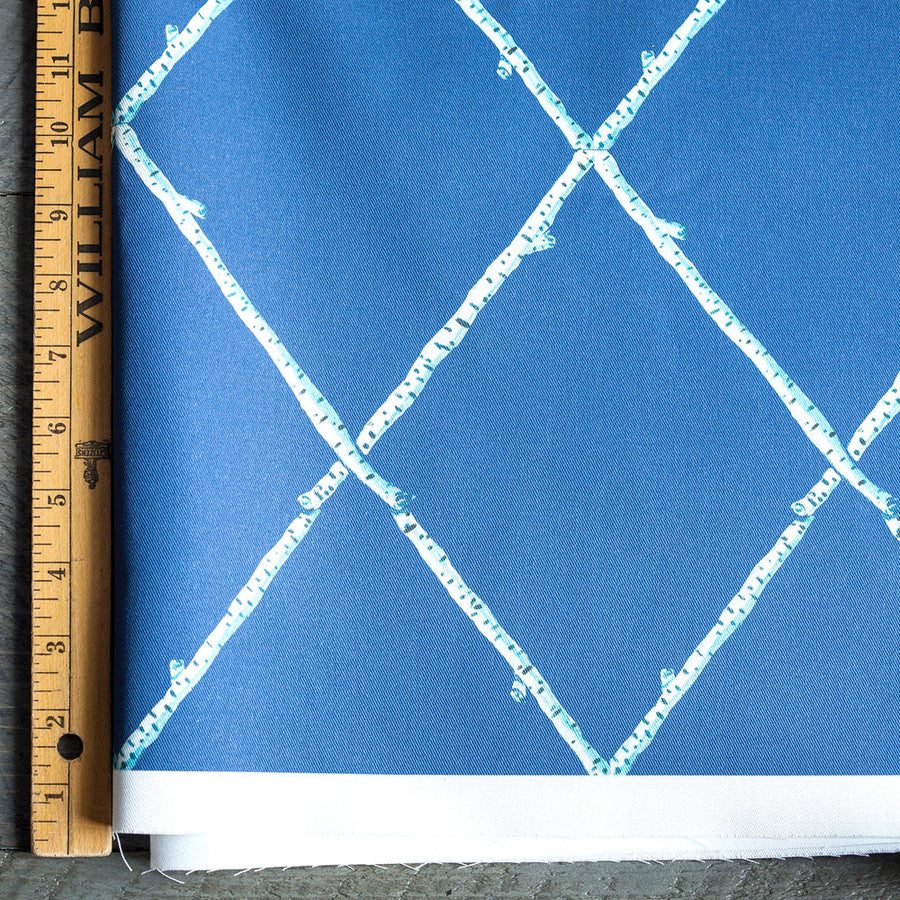 Navy Birch Lattice Fabric