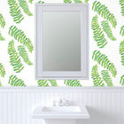 White Floating Fronds Wallpaper