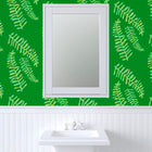 Emerald Floating Fronds Wallpaper