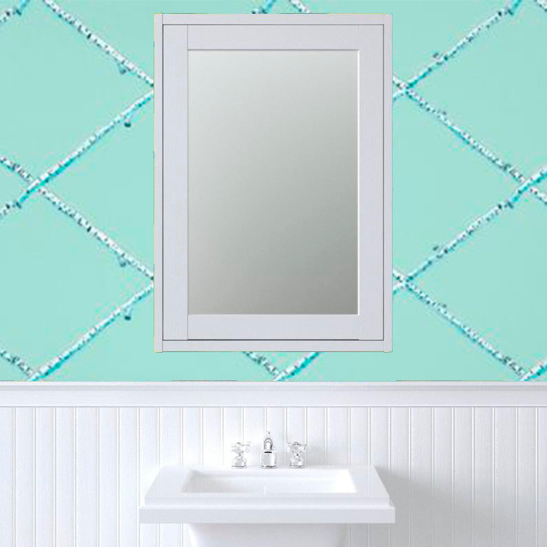 Turquoise Birch Lattice Wallpaper