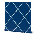 Navy Birch Lattice Wallpaper