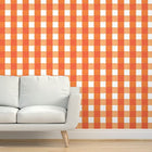 Citrus and White Buffalo Check Wallpaper