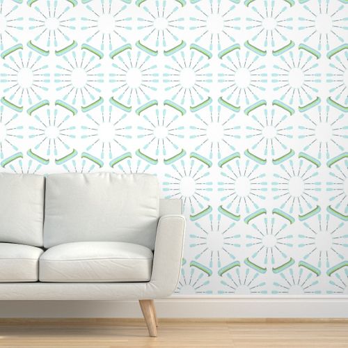 White Canoes and Oars Wallpaper