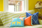 Navy Birch Lattice Indoor Square Pillow