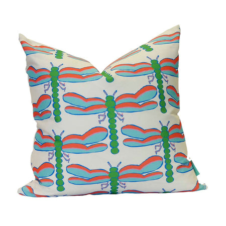 White Dragonfly Indoor Square Pillow