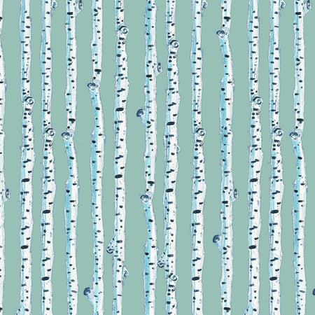 Cyan Birch Stripe Fabric