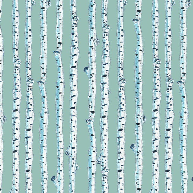 Cyan Birch Stripe Fabric