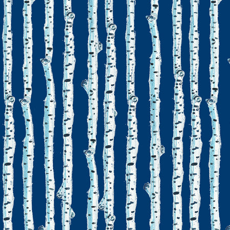 Navy Birch Stripe Fabric