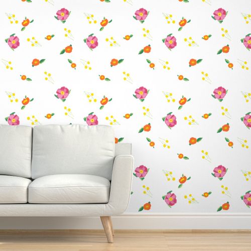 White Katherine's Blooms Wallpaper